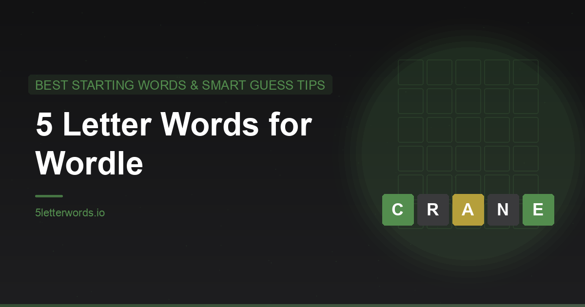 5 Letter Words for Wordle: Best Starting Words, Common Picks & Smart Guess Tips
